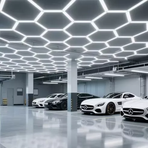 Hexagon Garage Lights သည် စမတ်ကျသော ရွေးချယ်မှုတစ်ခု ဖြစ်စေသည် ။